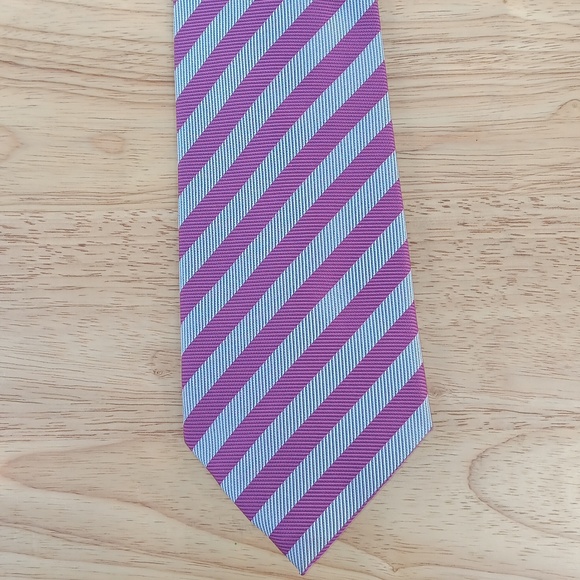 Paul Smith Purple and Silver Striped Tie - Picture 2 of 5
